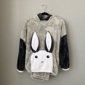 Gray and White Bunny Hoodie and Pants